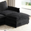 Velours côtelé rembourré, 3 avec 2 repose-pieds, construction pour le salon haut, tissu fasciné-2096687026-2096687039-2096687025