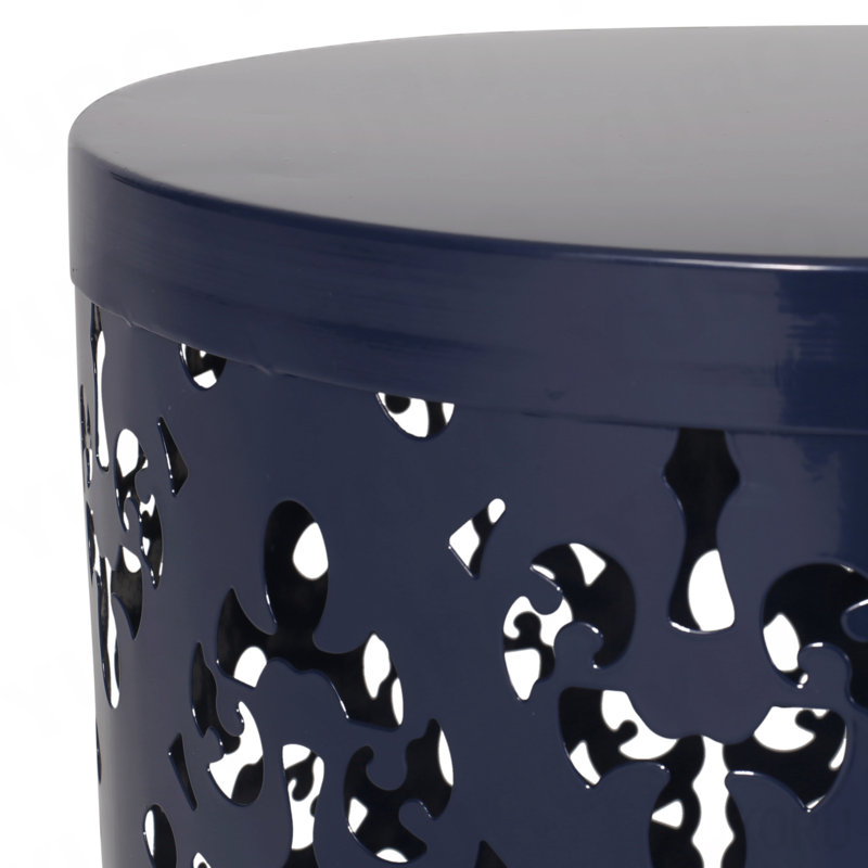 Table de bout, 17.91" H x 13.78" W x 13.78" D, Navy Blue, Iron