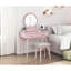 Commode de coiffeuse rose avec miroir et tabouret-1475120016