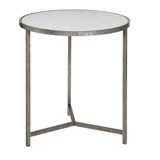 Valley Marble Frame End Table, Royal Silver