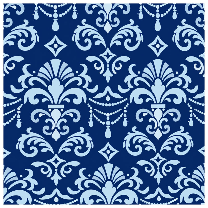 Couvertures bleues à motif damassé, 60in W x 80in H