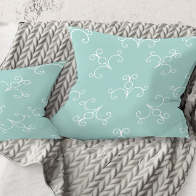 Ornement minimal turquoise - Coussin décoratif imprimé Mid-Century