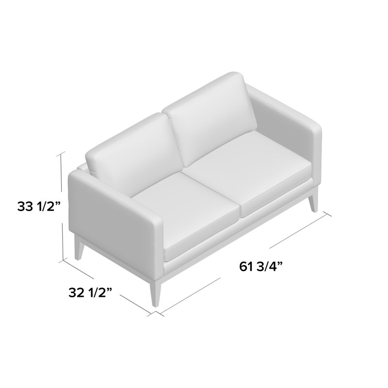 Londell 62'' Upholstered Loveseat, Heathered Beige Linen