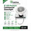 Luminaire encastré à DEL de qualité supérieure E2 Lighting de 20 cm (8 po) pour usage commercial, avec batterie de secours de 10 W, 3 puissances réglables, 5 CCT, blanc
