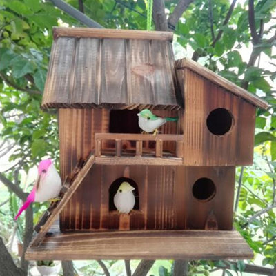 Maison d'oiseaux en bois Mohit, maison d'écureuil pour petits oiseaux