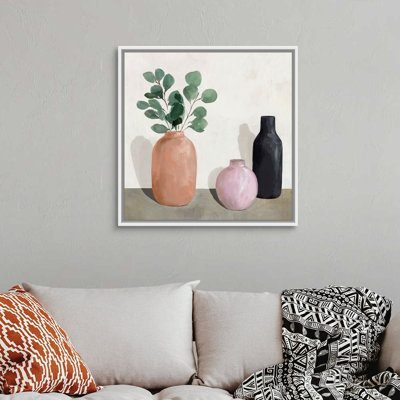 Trois vases, art mural sur toile