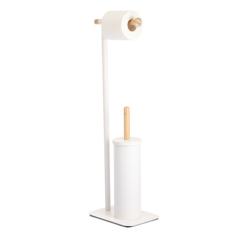Richae Free Standing Toilet Paper Holder, White