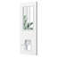 Porte extérieure en verre transparent à 9 panneaux avec trou pour porte pour animal de compagnie avec cadre en bois massif et cadre de porte blanc-130205075-130205079