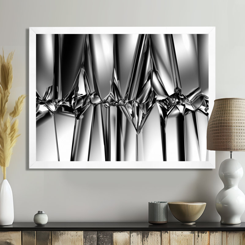 « black white crystal background », reproduction d’impression sur toile tendue, H 24 po x l 32 po, Avec cadre, Blanc