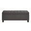 Banc de rangement rembourré capitonné à boutons, banc d'entrée en tissu de lin avec pieds en bois à broche, banc de lit-1463797781