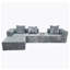 Canapé convertible modulable 4 places de style américain, gris, assise mi-ferme, mousse 100 % neuve, housse en velours côtelé brossé, ne rétrécit pas et ne tache pas la peau