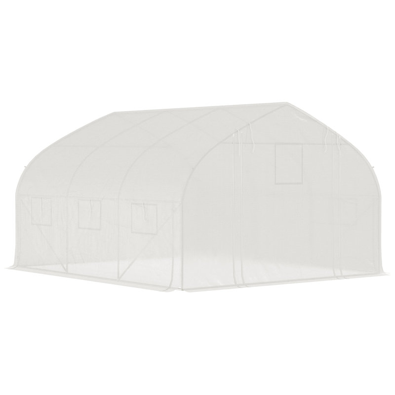 Walk-in Tunnel Hoop Greenhouse, 78.75" H x 118" W x 136.5" D, White