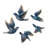 Set of 5 Resin Wall Sculpture Modern Flying Birds Wall Art Decoration 3D Bird Wall Decoration Set for Indoor Home Accent Decoration-1822144125