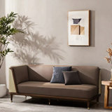 Solid wood rattan sofa home casual chaise lounge