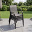 Ensemble de 4 fauteuils de jardin empilables, en textilène résistant aux intempéries, à dossier haut, pour terrasse, balcon ou piscine.-2016387144-2016387146