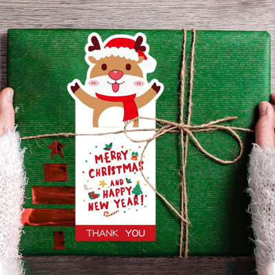 50 Stickers/pack Christmas Stickers Merry Christmas Sealing Stickers Gift Box Packaging Decorative Labels Greeting Card Gift Bag Sticker Decoration