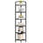 Corner Shelf Stand, Corner Bookshelf Bookcase, Plant Shelf, Corner Display Rack, Standing Shelf with Metal Frame for Living Room, Bathroom, Kitchen, Modern Style, 6 Tier Black-1009576657