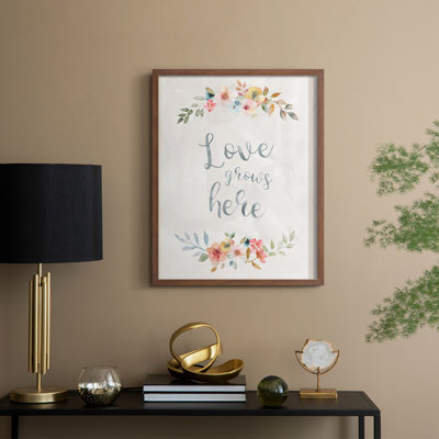 «Floral Love», reproduction encadrée - bois massif