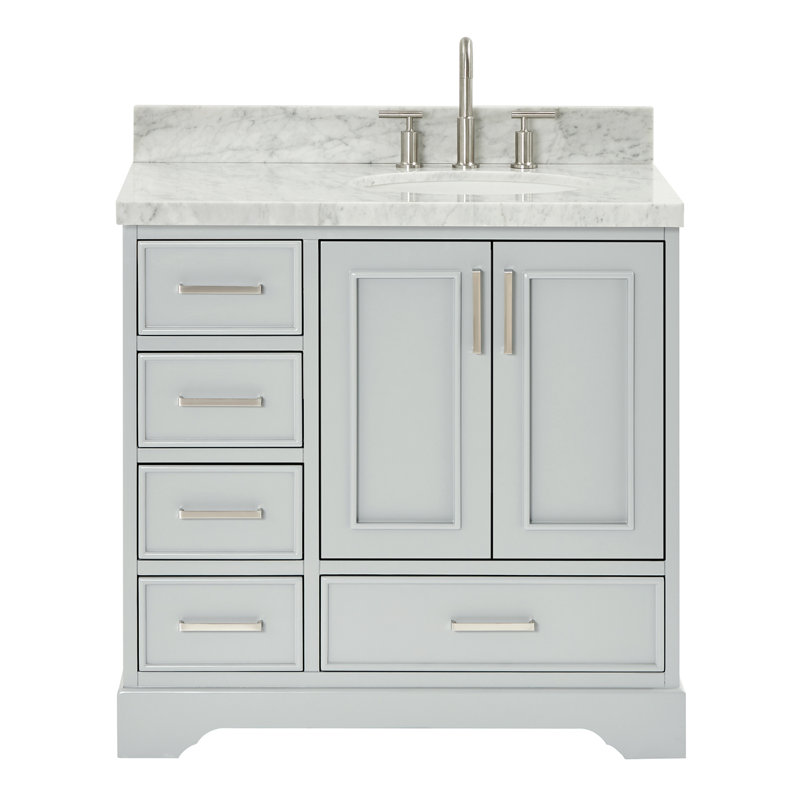 Meuble-lavabo simple avec plateau Abshire 37, Gris