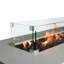 Foyer de table rectangulaire au propane en béton renforcé de fibres avec 50 000 (42 po), pare-flammes en verre trempé, conception en béton fabriqué à partir de béton, sans assemblage, sièges de terrasse