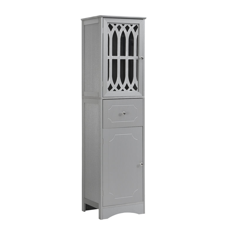 Amall Freestanding Linen Cabinet, Grey