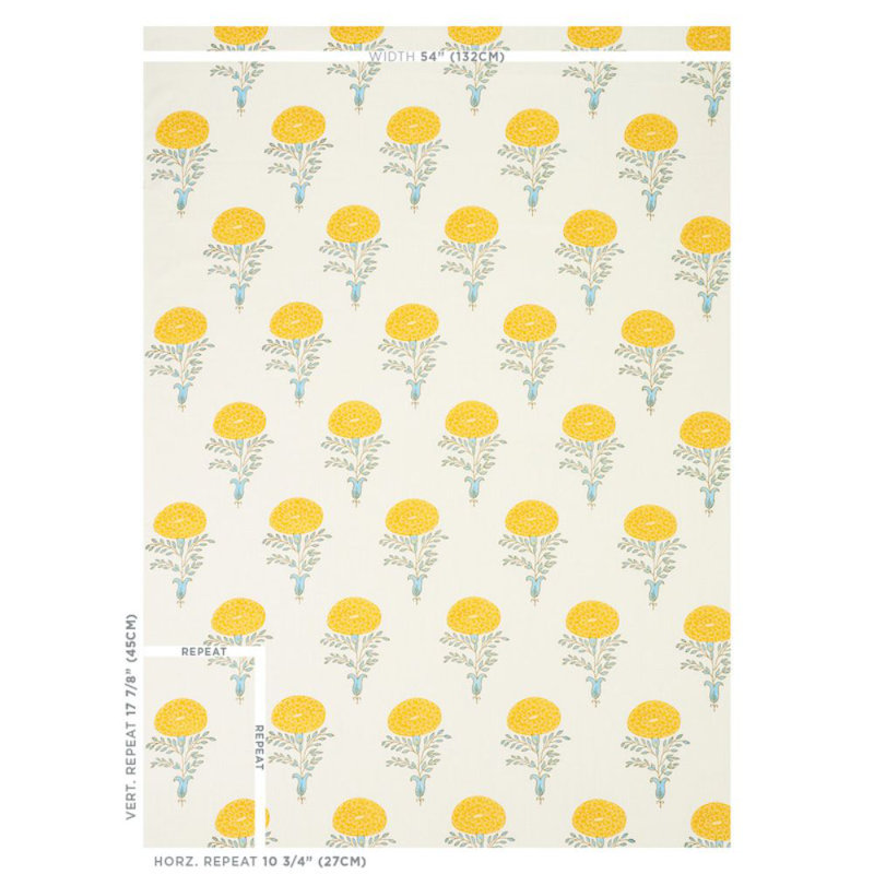 Schumacher x Molly Mahon Marigold Fabric, Yellow