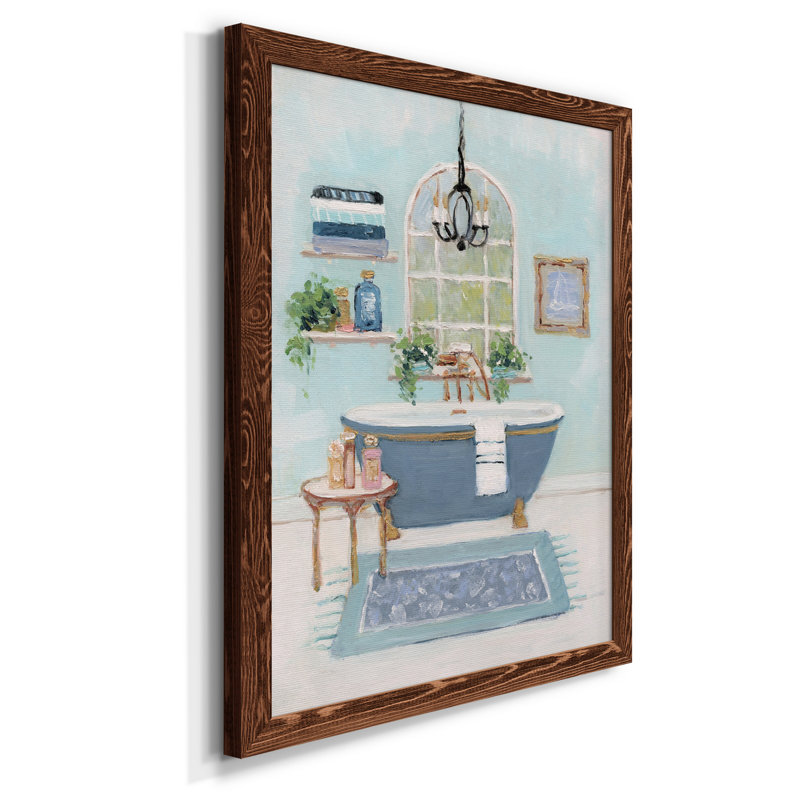 «Blue Bath I», peinture sur toile encadrée, H 44 po x l 31 po x P 1 po, Érable