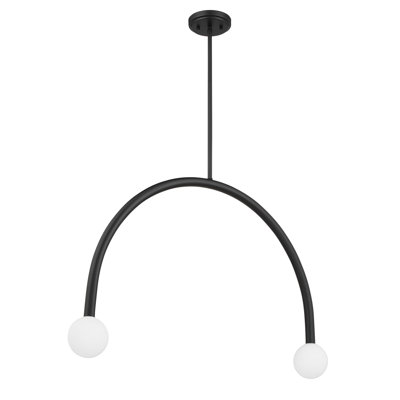 Lustre 2 lumières Rua en noir mat