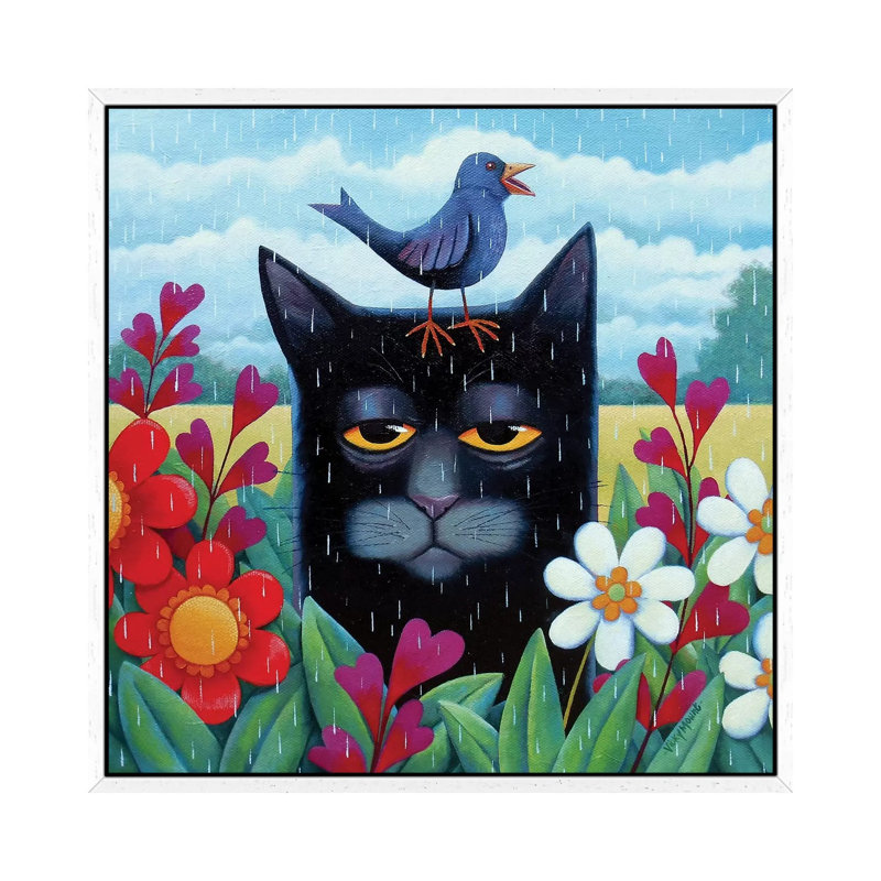 Blue Summer 1 Piece Painting on Canvas, 66.04cm H x 66.04cm W x 3.81cm D, White Framed