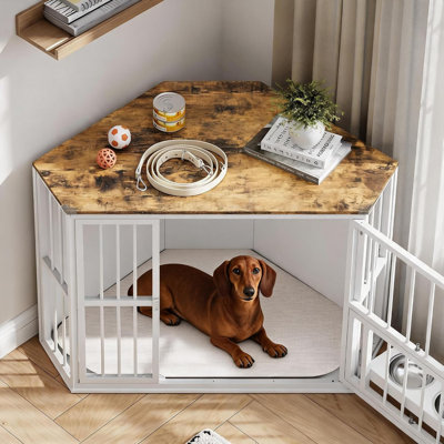 Armoire de niche pour chien de coin, mobilier de cage d'intérieur moderne pour petits et moyens chiens