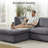 Oversized Cloud Modular Sectional Down Filled 6-Seater Sofa With Storage Ottomans-322637481