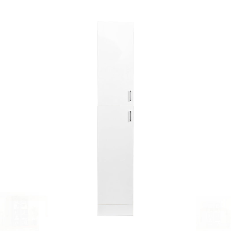 Armoire autoportante avec tablettes réglables et deux portes, pour le rangement de la cuisine et de la salle à manger, Blanc