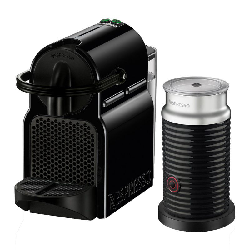 Nespresso Inissia Original Coffee and Espresso Machine with Aeroccino Milk Frother by De'Longhi, Black