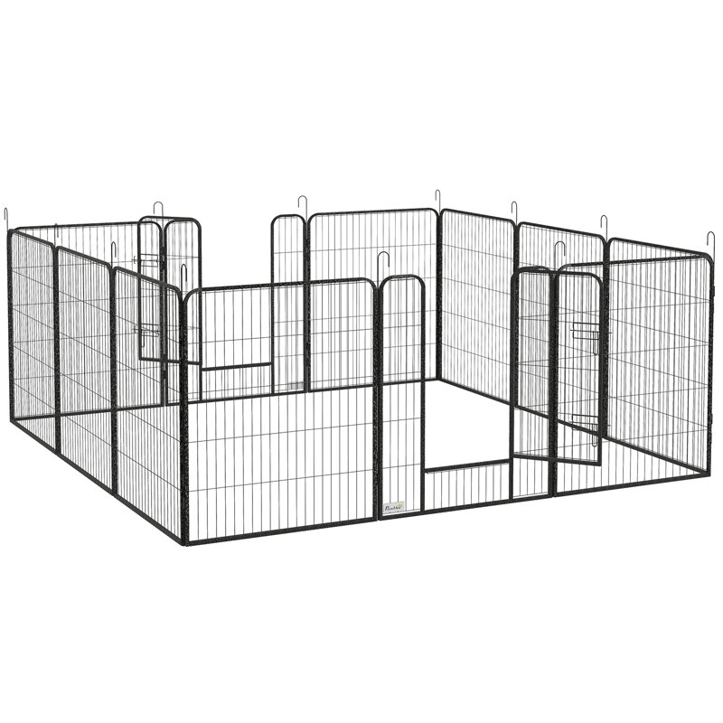 Panel Steel Pet Barrier With Door, 100cm H x 320cm W x 160 cm D