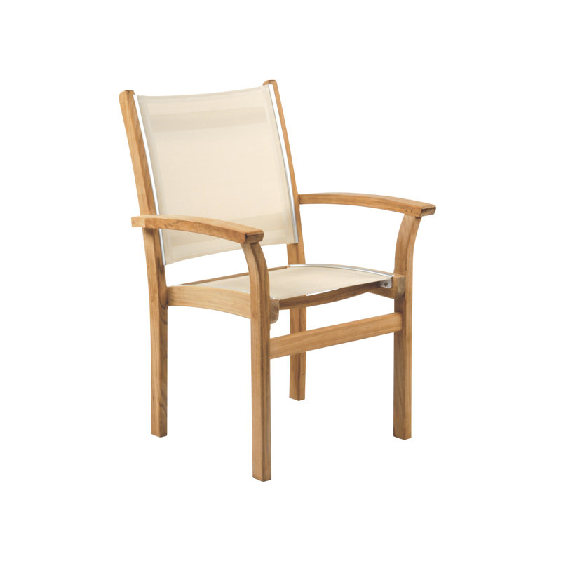 St. Tropez Stacking Teak Patio Dining Chair, Slate