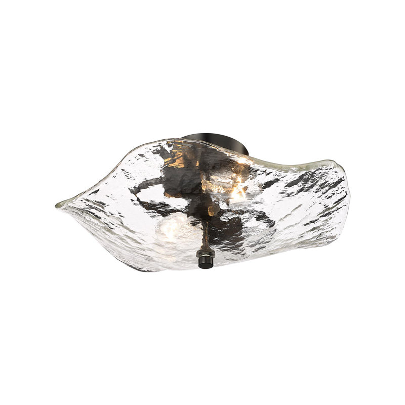 Glass Semi Flush Mount, Black