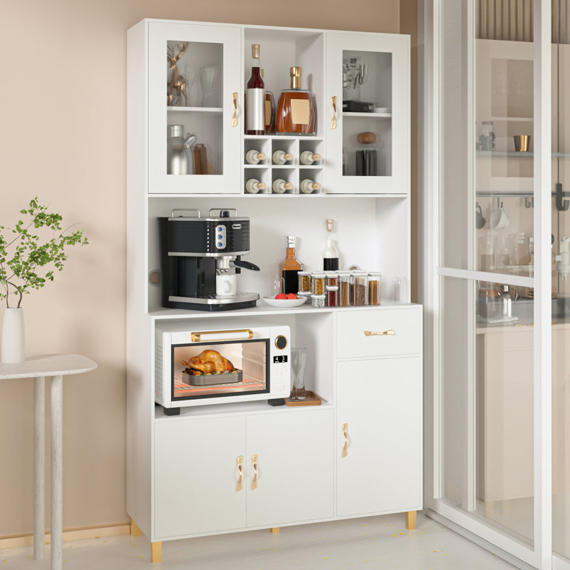 Garde-manger autoportant moderne avec portes en verre trempé