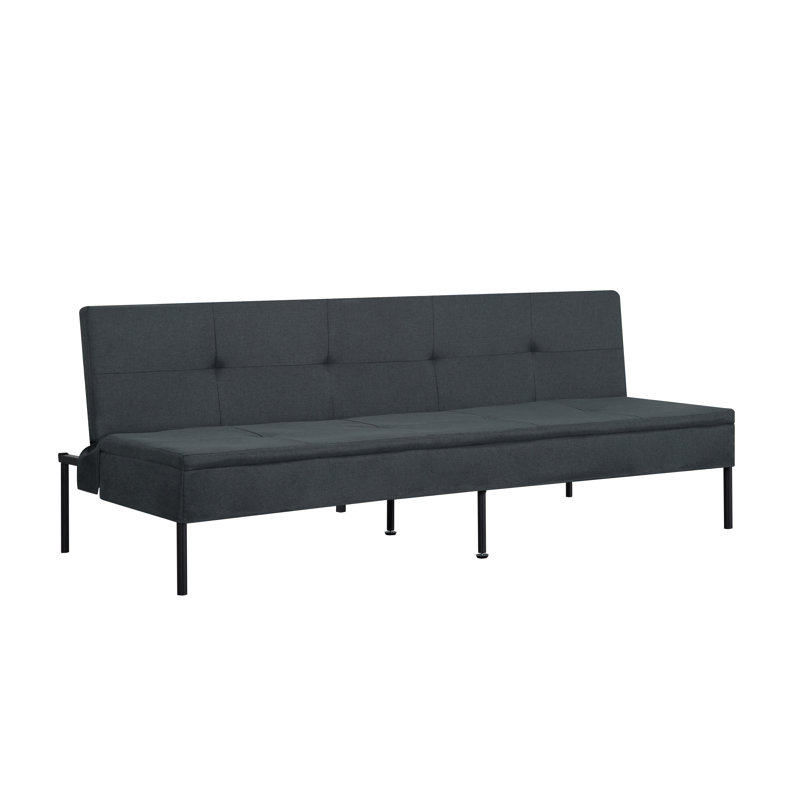 69.7 "modern living room futon sofabed, polyester fabric, quick conversion, Gray