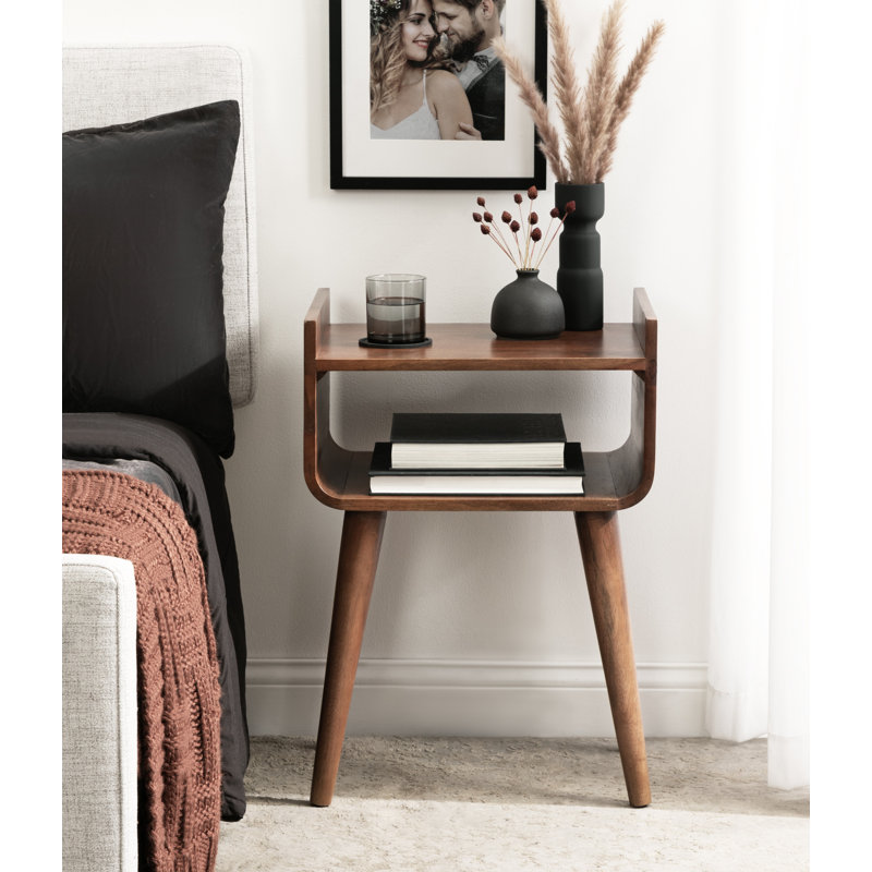 Table de bout en bois massif Quilby, Brown
