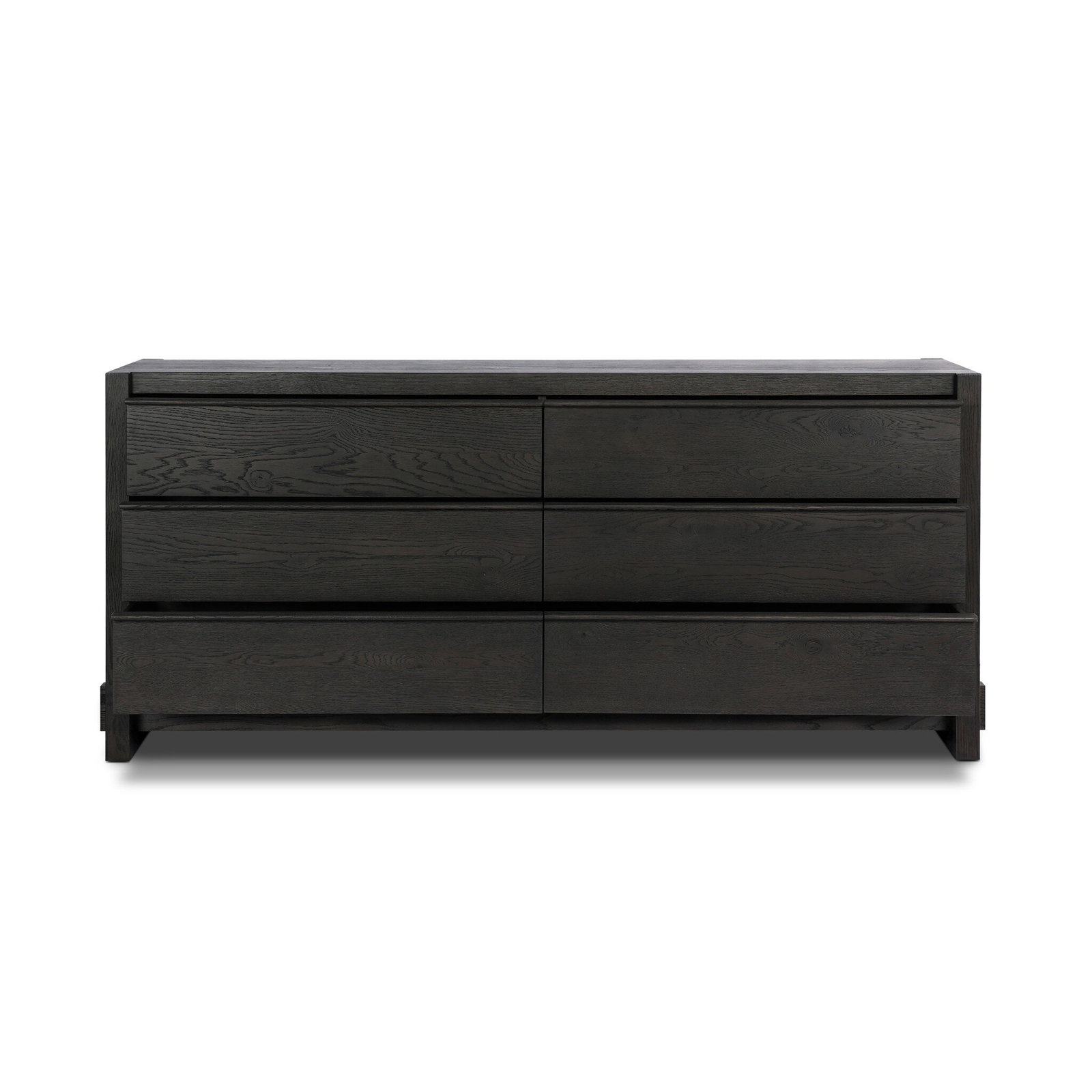 6 - Drawer Double Dresser, Smoked Black Resawn