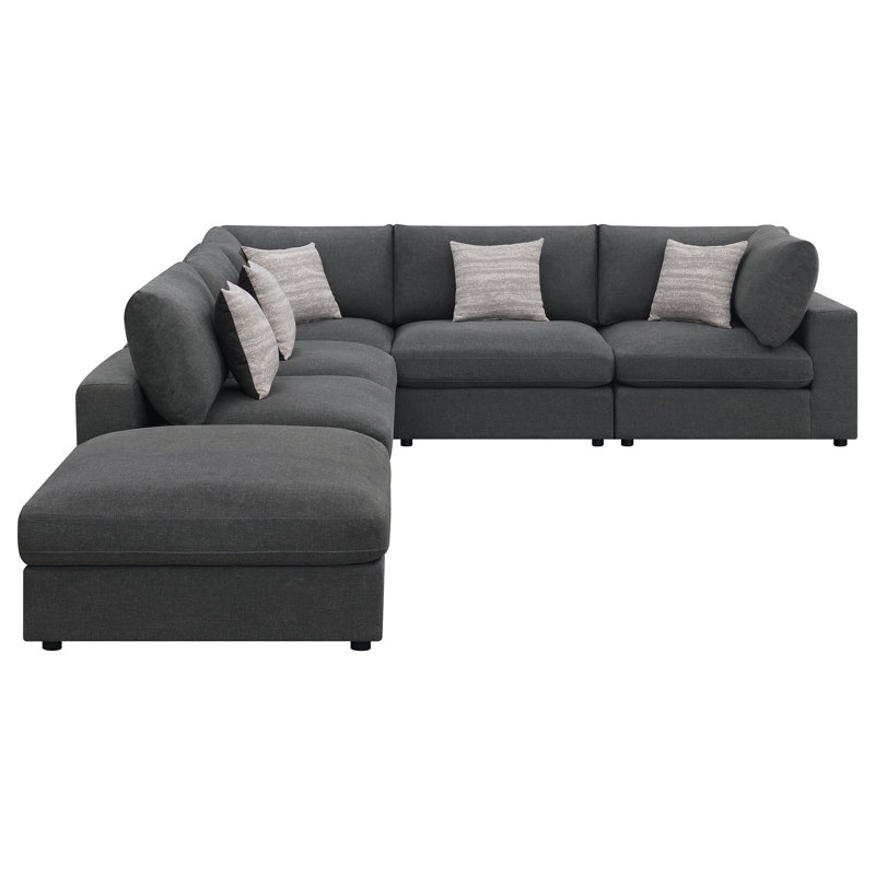 Canapé modulaire rembourré 6 pièces Serene, Tissu gris