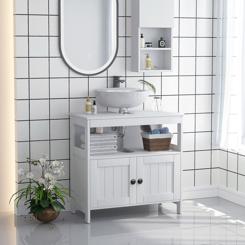 Kollier 60cm Bathroom Vanity Base Only in White, White