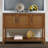 Entryway Table with artificial stone look tabletop 47'' Oak