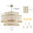 6-Light Dimmable Hand-Woven Drum Chandelier