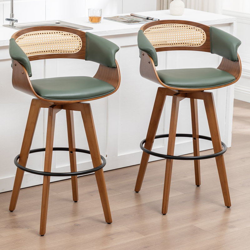 Tabourets de bar pivotants rembourrés, Tabouret de bar (siège d'une hauteur de 29,52 po), Vert