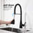 Kitchen Faucet With Pull Down In Matte Black, Stainless Steel Constructed, Coating, 360 Rotating Nozzle For User- Water Access , Black Texture, Corrosion Simple Usage