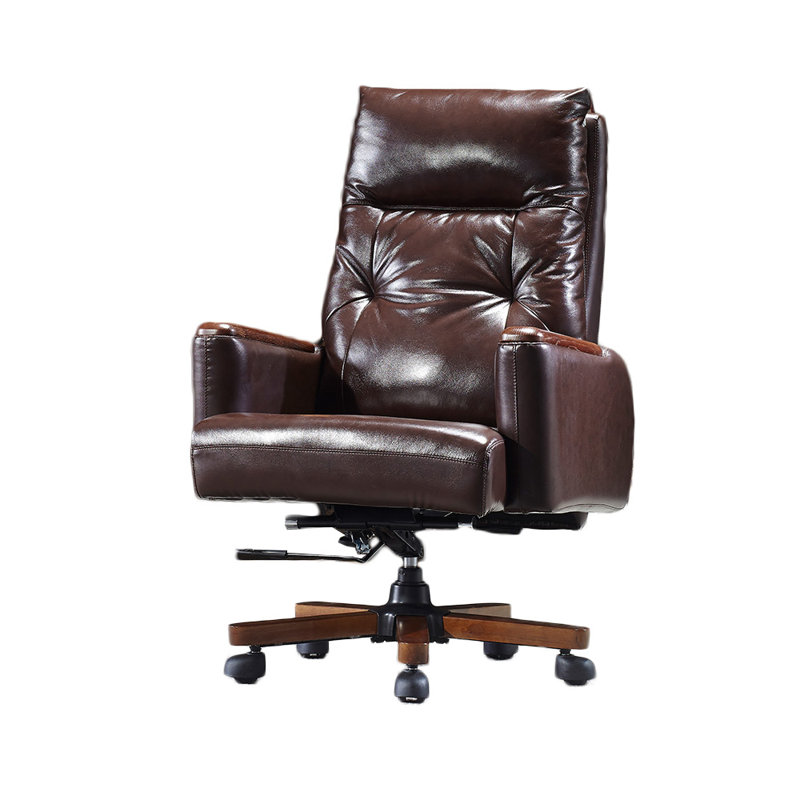 Fauteuil de direction avec appui-tête, Brun