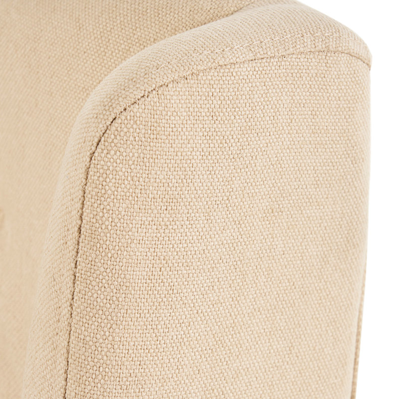De 2 chaises de salle à manger à haut dossier en tissu beige avec motif de losanges 2, conception moderne