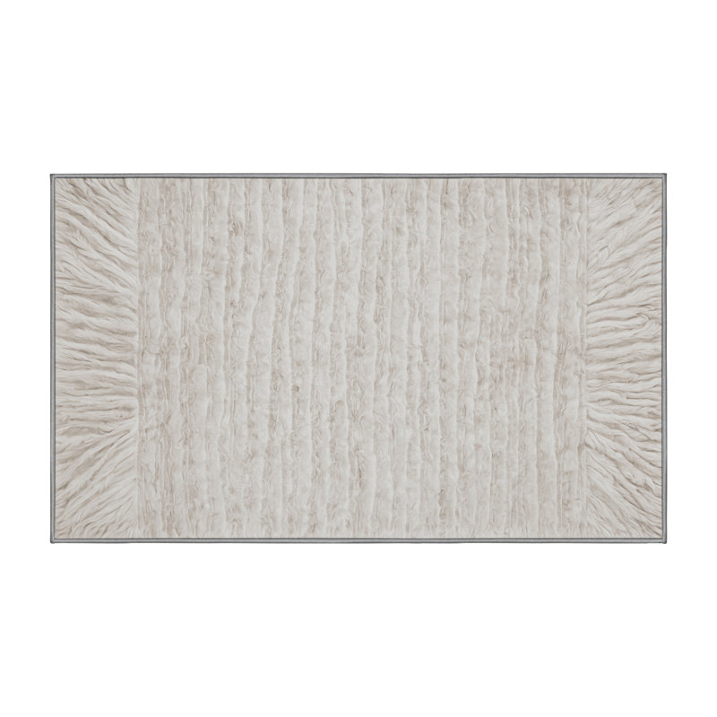 Tapis gris lavable à la machine, Rectangle 6 pi x 9 pi