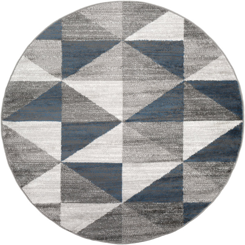 Lambdin Geometric Indoor Rug, Round 5'3"